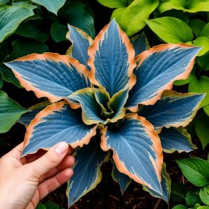 Хоста Океан Вью купить по цене от 960р. в интернет-магазине «Посадика» с доставкой почтой в в Леснойе и по всей России – [изображение №1].